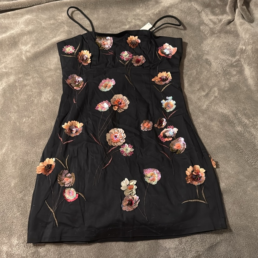 ✨ Anthropologie The Brynne 3D Spaghetti-Strap Dress Sz 4 - Picture 10 of 12
